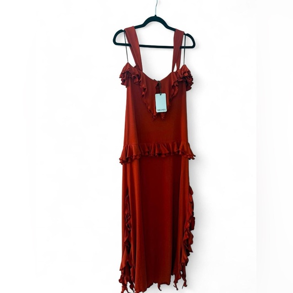 SIEDRES Asymmetrical Dress in Vibrant Red - Picture 5 of 5